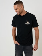 Threadbare Black Noodle Bowl Cotton Crew Neck T-Shirt - Image 2 of 6