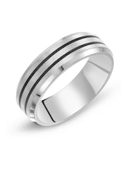 Beaverbrooks Titanium Rhodium Ring - Image 1 of 4