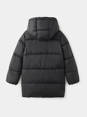 Mango Black Hooded Puffer Amerlong Coat - Image 5 of 7