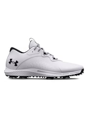 Under Armour White Golf Charged Draw 2 Wide Shoes - Image 1 of 5
