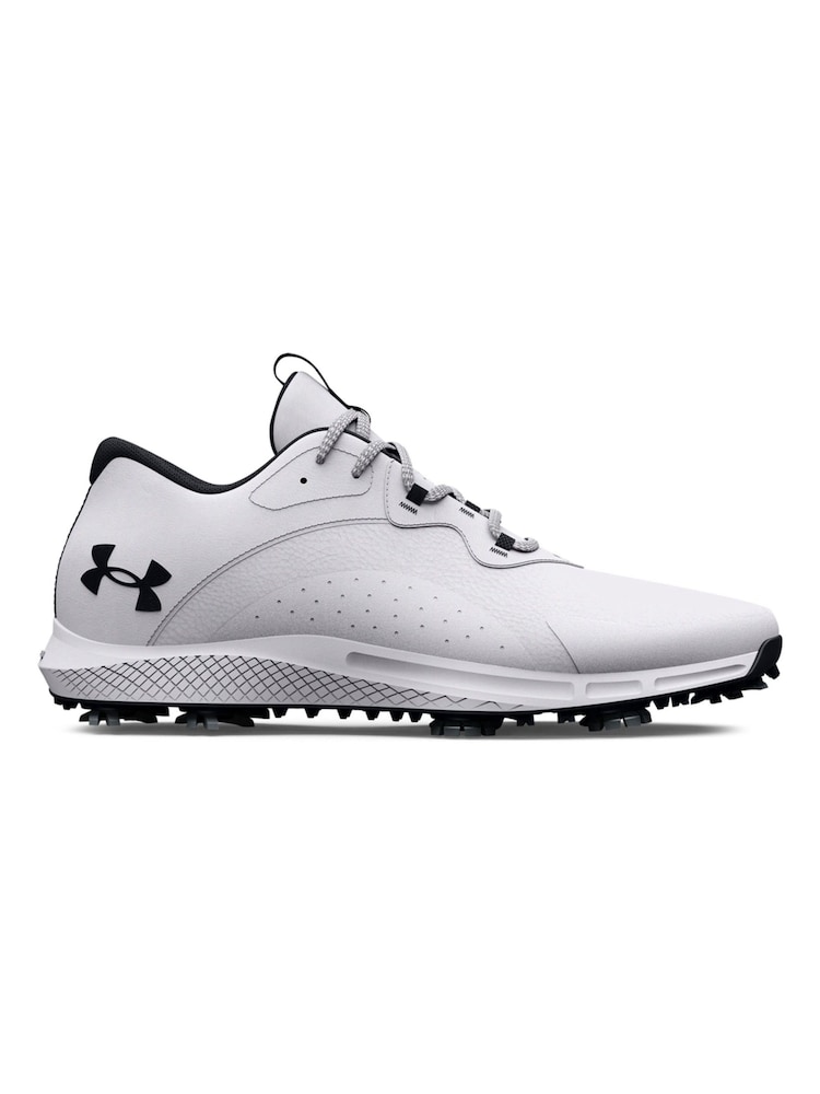 Under Armour White Golf Charged Draw 2 Wide Shoes - Image 1 of 5