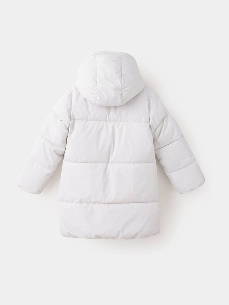 Mango Cream Quilted Hooded Longline Anna Coat - Image 2 of 4 Mango Cream Quilted Hooded Longline Anna Coat - Image 2 of 4