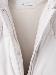 Mango Cream Quilted Hooded Longline Anna Coat - Image 3 of 4