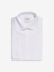 White Regular Fit Double Cuff 100% Cotton Shirt - Image 3 of 4