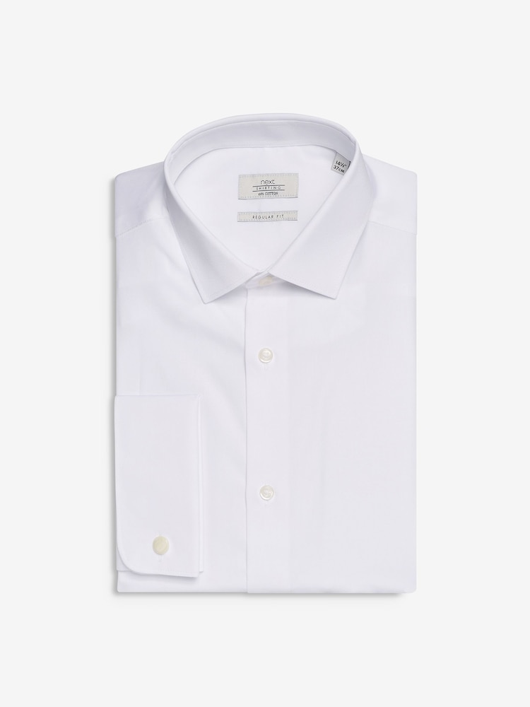 Blanc - Regular Fit Double Cuff 100% Cotton Shirt - Image 3 of 4
