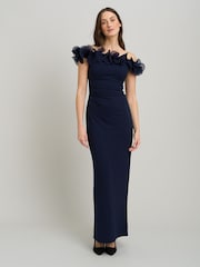 Gina Bacconi Blue Risa Off-Shoulder Ruffle Maxi Dress - Image 3 of 6
