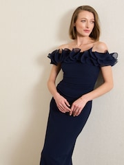 Gina Bacconi Blue Risa Off-Shoulder Ruffle Maxi Dress - Image 6 of 6
