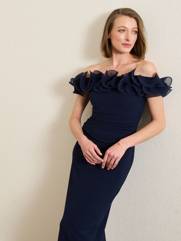 Gina Bacconi Blue Risa Off-Shoulder Ruffle Maxi Dress - Image 6 of 6
