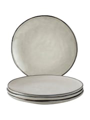 Dutch Rose Set of 4 Ecru Cream Organic Dinner Plates 26.5cm - Image 2 of 4