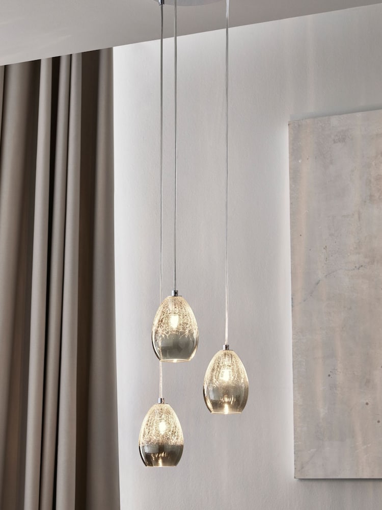 Chrome Isla Cluster Pendant 3 Light Ceiling Light - Image 1 of 7