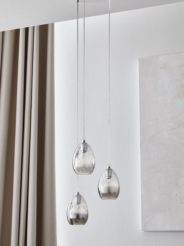 Chrome Isla Cluster Pendant 3 Light Ceiling Light - Image 2 of 7