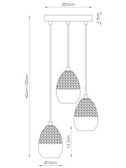 Chrome Isla Cluster Pendant 3 Light Ceiling Light - Image 7 of 7