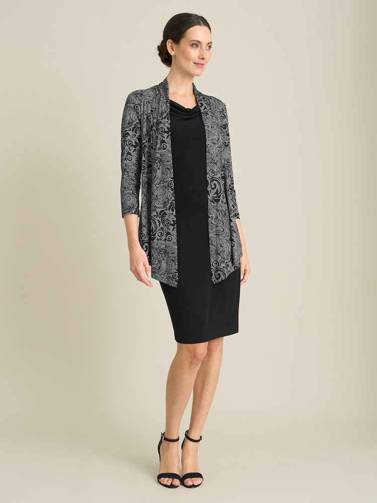 Gina Bacconi Black Posy Mock Dress And Jacket - Image 1 of 6
