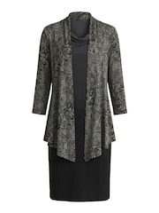Gina Bacconi Black Posy Mock Dress And Jacket - Image 6 of 6