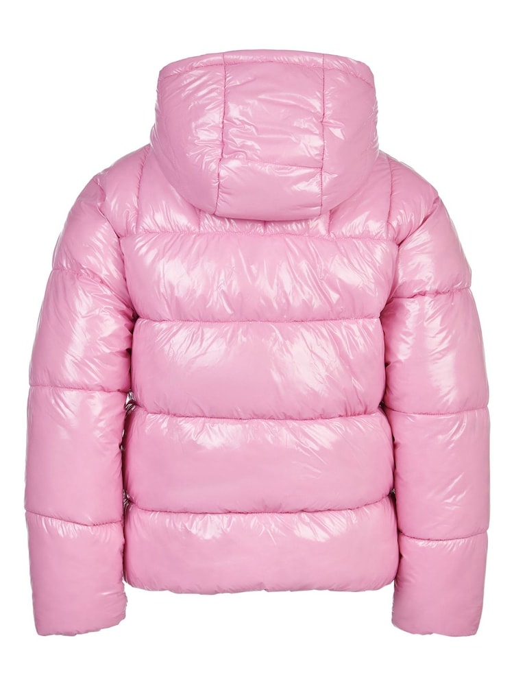 ELLE Pink Logo Puffer Coat - Image 2 of 5