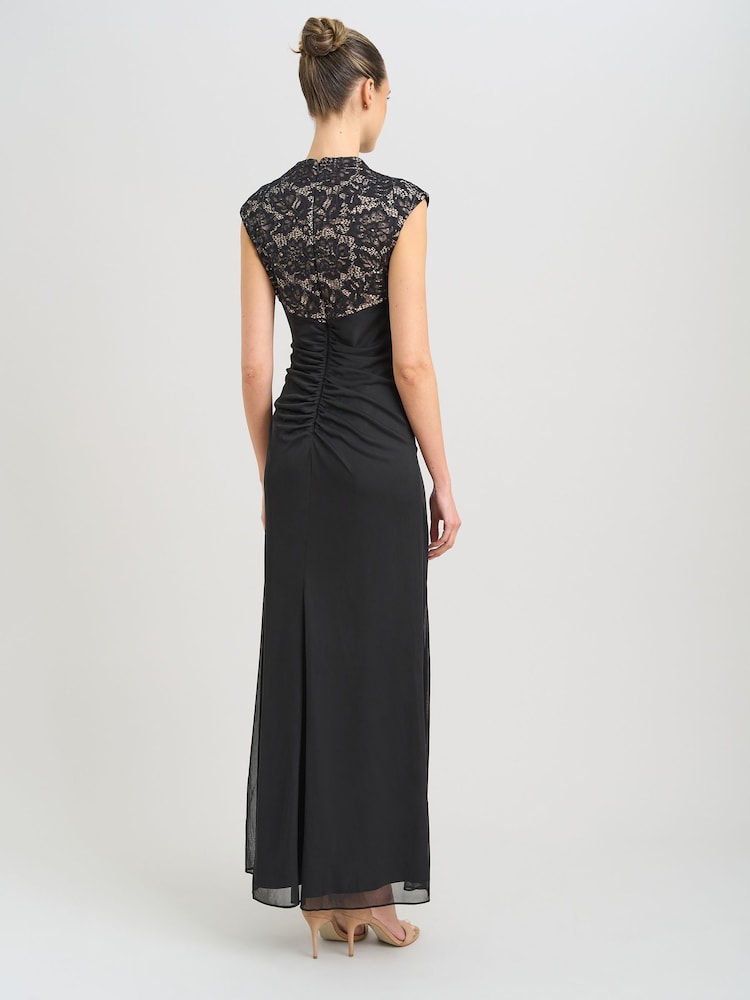 Gina Bacconi Black Carter Lace Detail Maxi Dress - Image 2 of 6