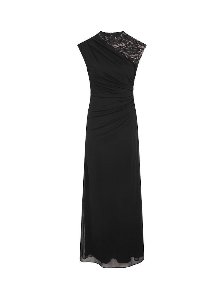 Gina Bacconi Black Carter Lace Detail Maxi Dress - Image 6 of 6