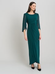 Gina Bacconi Iulia Maxi Wrap Dress With Chiffon Sleeve - 圖片 3，共 6