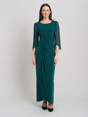 Gina Bacconi Iulia Maxi Wrap Dress With Chiffon Sleeve - 圖片 4，共 6