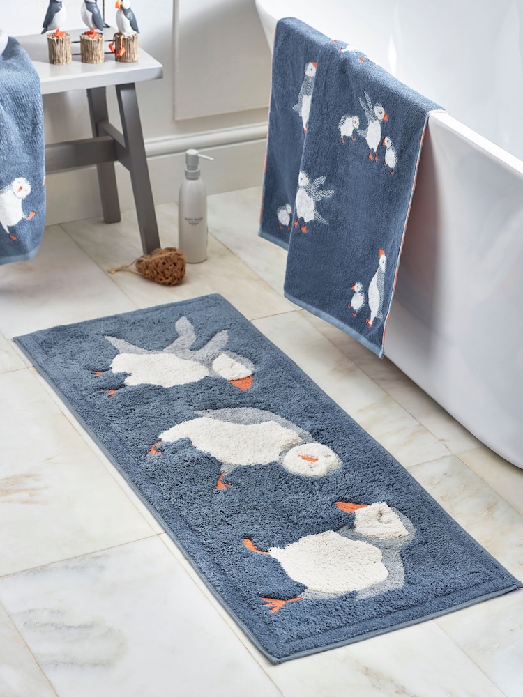 Blue Puffin 100% Cotton Runner Bath Mat - Image 1 of 1