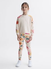 Reiss Pink Brooke 9-12 yrs Floral Print Cotton Jersey Sweatshirt - Image 1 of 6