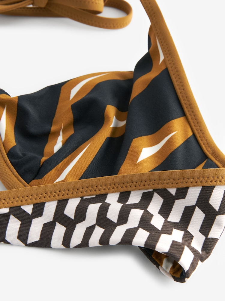 Tan/Ecru Scion at Next Metsa/Rayo Reversible Non Padded Wired BIkini Top - Image 8 of 8