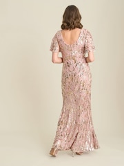 Gina Bacconi Pink Milena Sequin Embellished Maxi Dress - Image 2 of 6