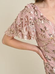 Gina Bacconi Pink Milena Sequin Embellished Maxi Dress - Image 4 of 6