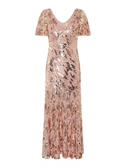Gina Bacconi Pink Milena Sequin Embellished Maxi Dress - Image 6 of 6