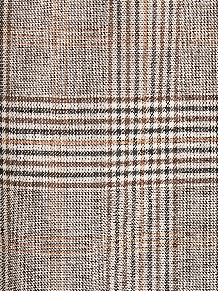 Taupe Slim Fit Check Suit: Trousers - Image 5 of 5