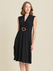Gina Bacconi Black Suri Sleeveless Dress - Image 1 of 6