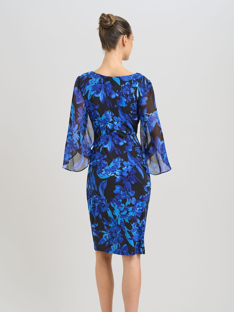 Gina Bacconi Black Harmony Floral Print Dress - Image 2 of 7 Gina Bacconi Black Harmony Floral Print Dress - Image 2 of 7