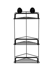 Croydex Black Stick 'n' Lock™ 3 Tier Corner Basket - Image 2 of 4