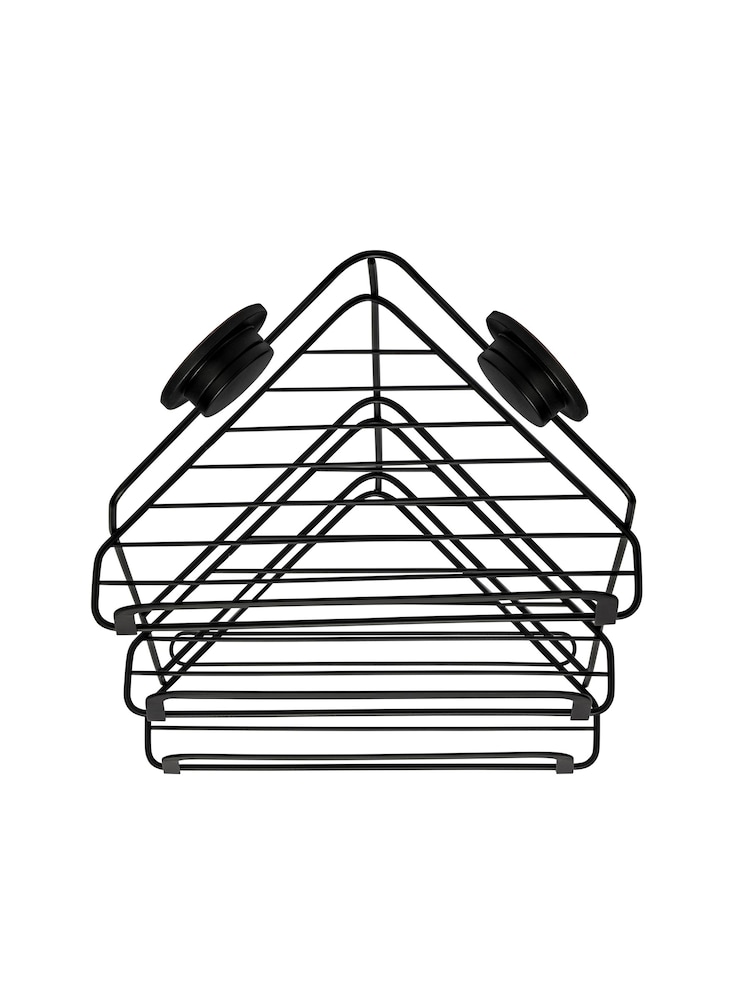Croydex Black Stick 'n' Lock™ 3 Tier Corner Basket - Image 4 of 4