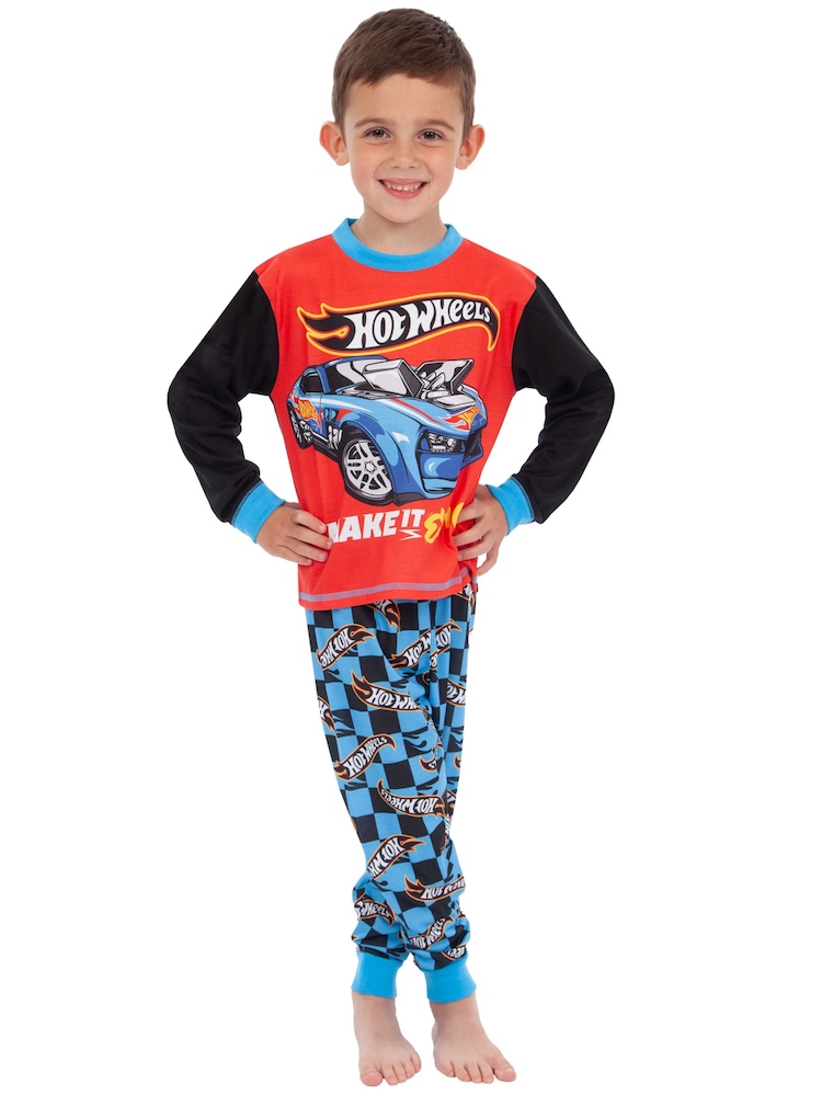 Character Blue Hot Wheels Epic Long Sleeve Pyjamas - Image 2 of 4 Character Blue Hot Wheels Epic Long Sleeve Pyjamas - Image 2 of 4