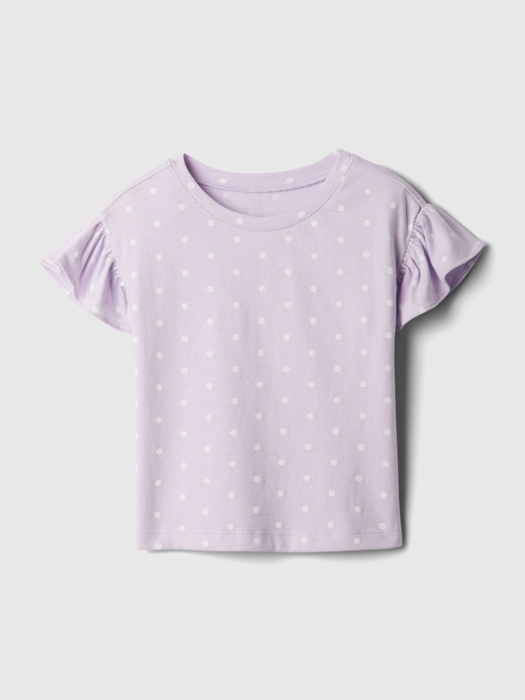 Lila - Gap Bedrucktes T-Shirt mit Rundhalsausschnitt und kurzen Flatterärmeln (3 Monate bis 5 Jahre) - Bild 1 von 2 Lila - Gap Bedrucktes T-Shirt mit Rundhalsausschnitt und kurzen Flatterärmeln (3 Monate bis 5 Jahre) - Bild 1 von 2