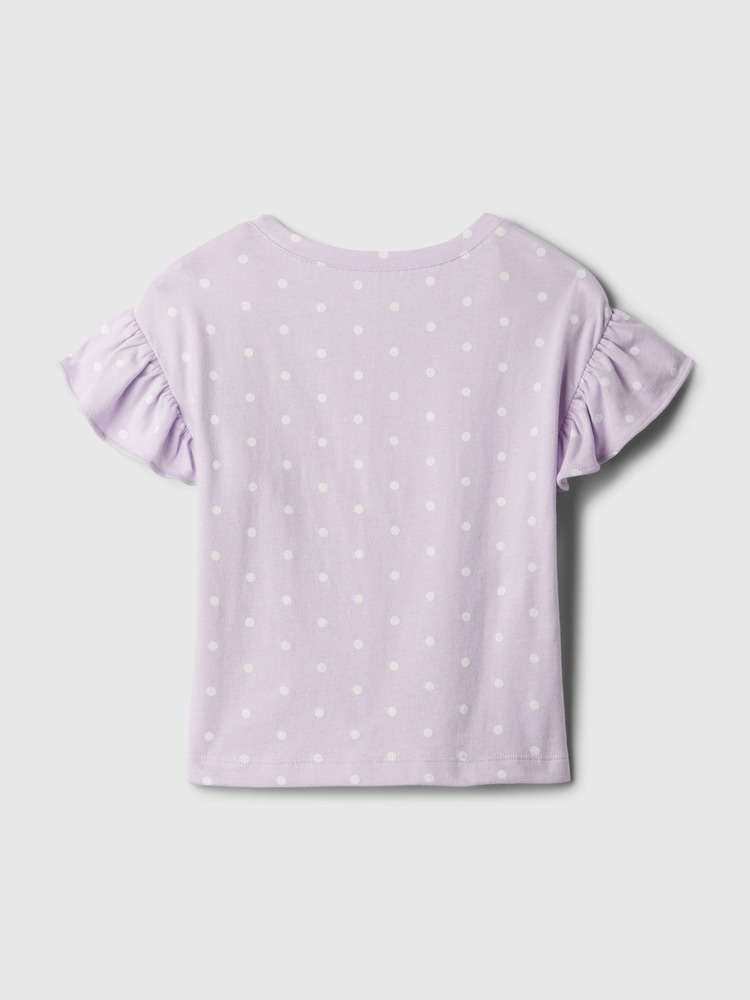 Lila - Gap Bedrucktes T-Shirt mit Rundhalsausschnitt und kurzen Flatterärmeln (3 Monate bis 5 Jahre) - Bild 2 von 2 Lila - Gap Bedrucktes T-Shirt mit Rundhalsausschnitt und kurzen Flatterärmeln (3 Monate bis 5 Jahre) - Bild 2 von 2