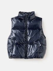 Mango Blue High Shine Padded Gilet - Image 1 of 2