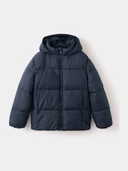 Mango Blue Padded Hooded Puffer Jacket - Image 1 of 4