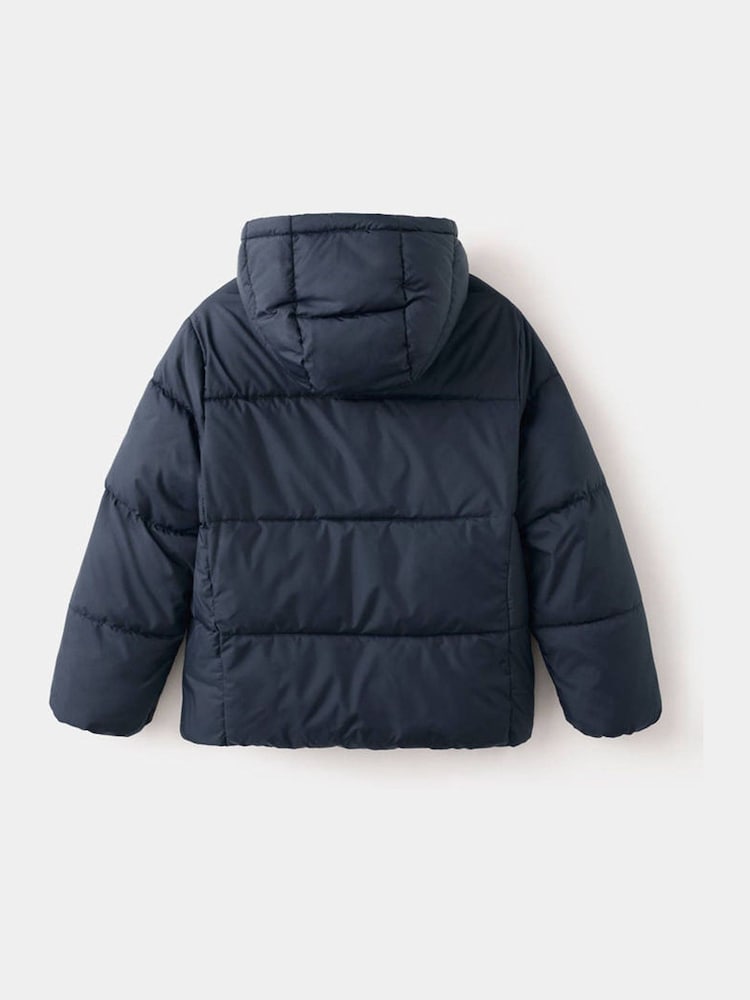 Mango Blue Padded Hooded Puffer Jacket - Image 2 of 4 Mango Blue Padded Hooded Puffer Jacket - Image 2 of 4