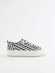 White/Black Stripe Forever Comfort® Chunky Baseball Trainers - Image 1 of 5