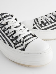 White/Black Stripe Forever Comfort® Chunky Baseball Trainers - Image 3 of 5