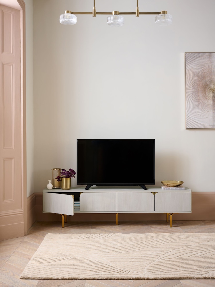 Light Evie Oak Effect Up to 80 inch Slim TV Unit - Image 2 of 12 Light Evie Oak Effect Up to 80 inch Slim TV Unit - Image 2 of 12