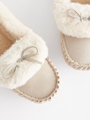 Stone Suede Moccasin Slippers - Image 5 of 6