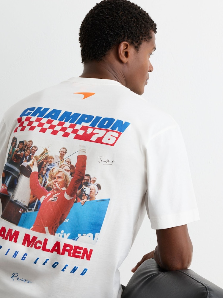 McLaren Racing Cotton James Hunt T-Shirt - Image 1 of 8 McLaren Racing Cotton James Hunt T-Shirt - Image 1 of 8