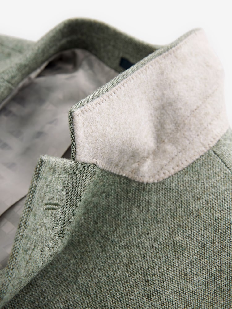 Green Tailored Fit Nova Fides Italian Wool Blend Suit: Jacket - Image 10 of 11