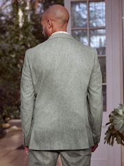 zelena - v lepo prilegajočem se kroju; lepo ukrojen Fit Nova Fides Italian Wool Blend moška obleka: jakna; suknjič - Slika 3 iz 11