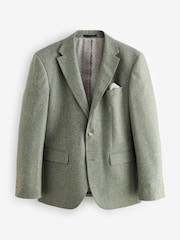 zelena - v lepo prilegajočem se kroju; lepo ukrojen Fit Nova Fides Italian Wool Blend moška obleka: jakna; suknjič - Slika 7 iz 11