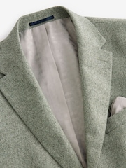 zelena - v lepo prilegajočem se kroju; lepo ukrojen Fit Nova Fides Italian Wool Blend moška obleka: jakna; suknjič - Slika 9 iz 11