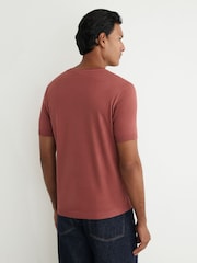 Reiss Soft Red Chad Cotton-Modal Crew-Neck Modern-Fit T-Shirt - Image 5 of 7
